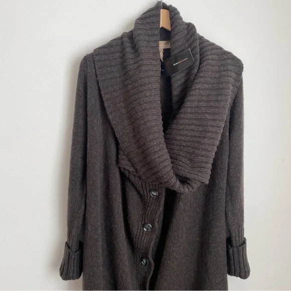 NWT BCBG MaxAzria Sweater Cardigan Coat Long Line Wool Alpaca Blend Size M/L - Picture 4 of 15